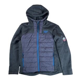 Scandinavian Explorer Jacket XL Gray Polyester Hooded Quilted Zip Front